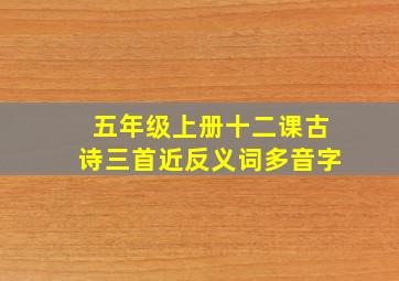 五年级上册十二课古诗三首近反义词多音字