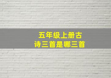 五年级上册古诗三首是哪三首