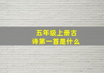 五年级上册古诗第一首是什么