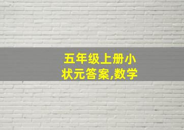 五年级上册小状元答案,数学