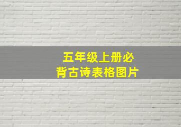 五年级上册必背古诗表格图片