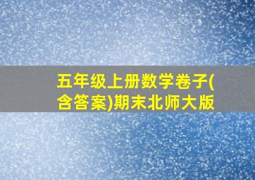 五年级上册数学卷子(含答案)期末北师大版