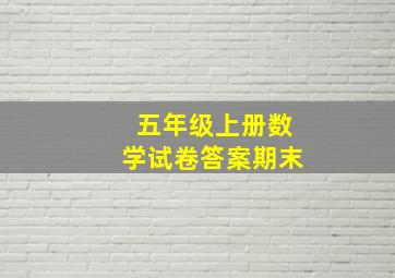 五年级上册数学试卷答案期末