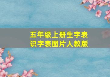 五年级上册生字表识字表图片人教版