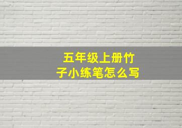 五年级上册竹子小练笔怎么写