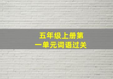 五年级上册第一单元词语过关