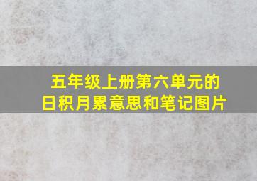 五年级上册第六单元的日积月累意思和笔记图片