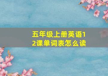 五年级上册英语12课单词表怎么读