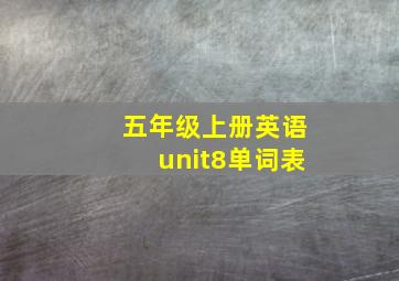 五年级上册英语unit8单词表