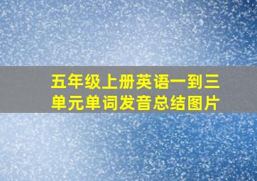 五年级上册英语一到三单元单词发音总结图片