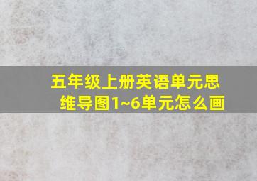 五年级上册英语单元思维导图1~6单元怎么画