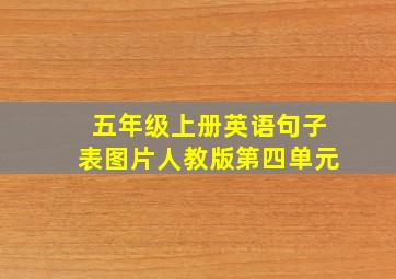 五年级上册英语句子表图片人教版第四单元