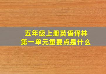 五年级上册英语译林第一单元重要点是什么