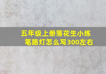 五年级上册落花生小练笔路灯怎么写300左右