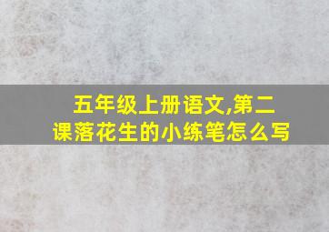 五年级上册语文,第二课落花生的小练笔怎么写