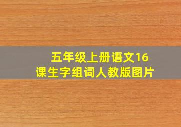 五年级上册语文16课生字组词人教版图片