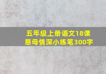 五年级上册语文18课慈母情深小练笔300字