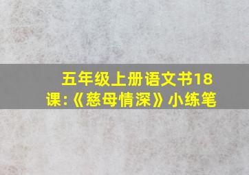 五年级上册语文书18课:《慈母情深》小练笔