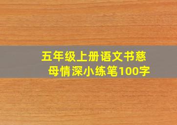 五年级上册语文书慈母情深小练笔100字