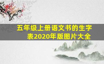 五年级上册语文书的生字表2020年版图片大全