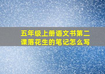 五年级上册语文书第二课落花生的笔记怎么写