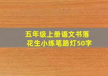 五年级上册语文书落花生小练笔路灯50字