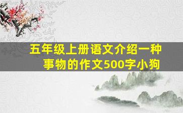 五年级上册语文介绍一种事物的作文500字小狗