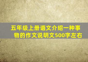 五年级上册语文介绍一种事物的作文说明文500字左右