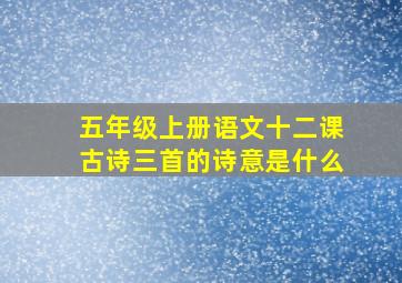 五年级上册语文十二课古诗三首的诗意是什么