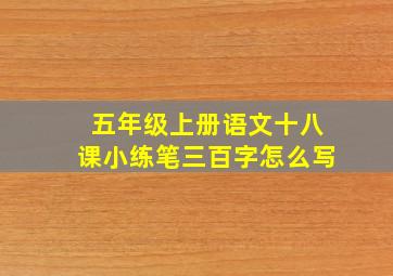 五年级上册语文十八课小练笔三百字怎么写