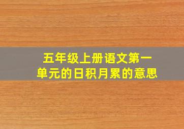 五年级上册语文第一单元的日积月累的意思