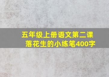 五年级上册语文第二课落花生的小练笔400字