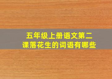 五年级上册语文第二课落花生的词语有哪些