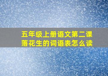 五年级上册语文第二课落花生的词语表怎么读