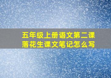 五年级上册语文第二课落花生课文笔记怎么写