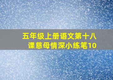 五年级上册语文第十八课慈母情深小练笔10