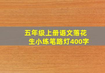 五年级上册语文落花生小练笔路灯400字