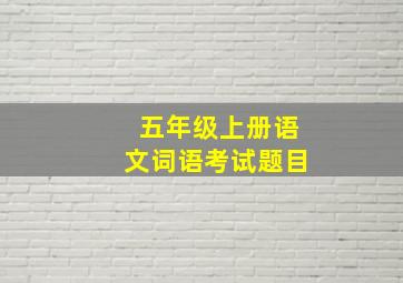 五年级上册语文词语考试题目