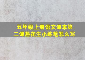 五年级上册语文课本第二课落花生小练笔怎么写