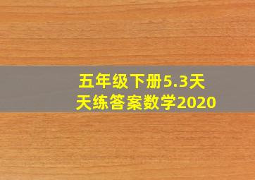 五年级下册5.3天天练答案数学2020