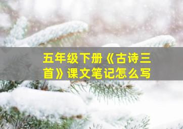 五年级下册《古诗三首》课文笔记怎么写