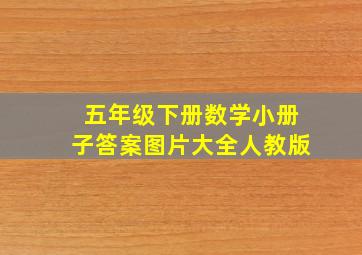 五年级下册数学小册子答案图片大全人教版