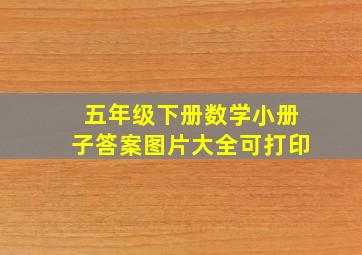 五年级下册数学小册子答案图片大全可打印