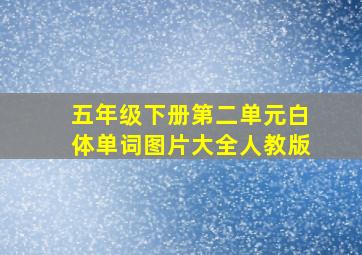 五年级下册第二单元白体单词图片大全人教版