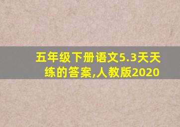 五年级下册语文5.3天天练的答案,人教版2020