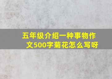 五年级介绍一种事物作文500字菊花怎么写呀