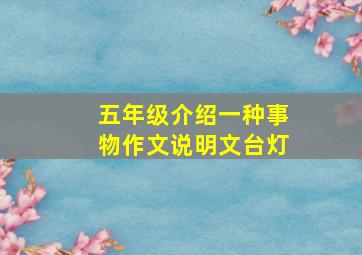 五年级介绍一种事物作文说明文台灯