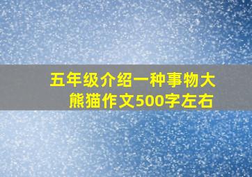 五年级介绍一种事物大熊猫作文500字左右