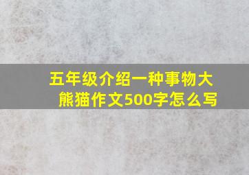 五年级介绍一种事物大熊猫作文500字怎么写