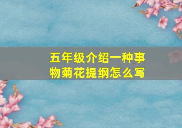 五年级介绍一种事物菊花提纲怎么写